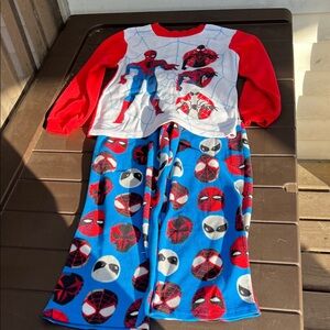 Marvel Spiderman Boys Fleece Pajama Set - Red, Blue, White